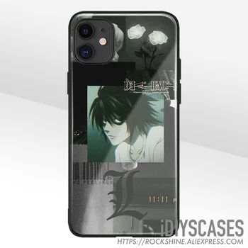 L pobūdžio Death Note, Stiklo Minkštas Silikoninis Telefono dėklas SKIRTAS iPhone SE 6s 7 8 Plus X XR XS 11 12 Mini Pro Max Sumsung Padengti Shell - 