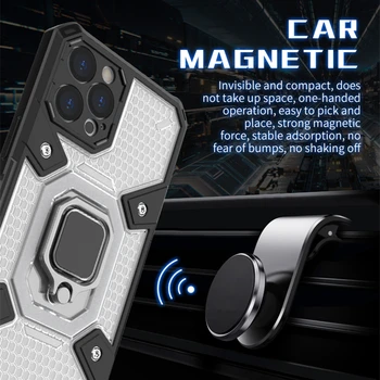 Magnetinės Metalo Piršto Žiedą Turėtojas Anti-Kritimo Atveju iPhone 12 Pro Max 12 Mini Pro 11 Max Xs Max XR X Mobiliojo Telefono Laikiklio Dangtelį - 