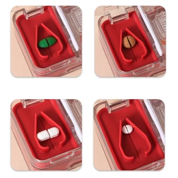 Nešiojamų Medicina Lauke Keturi-in-one Multi-Purpose Mini Medicina plastiko Langelis Pjovimo Medicina, Separatorius Tabletes Cutter Saugojimo Boxs - 