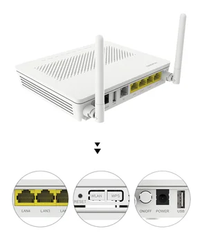 Hua wei HG8546M GPON ONT ONU modemą , 4FE+USB+WIFI , 2 antenos Terminalas belaidžio ryšio sąsaja anglų Firmware,ES kištukai - 