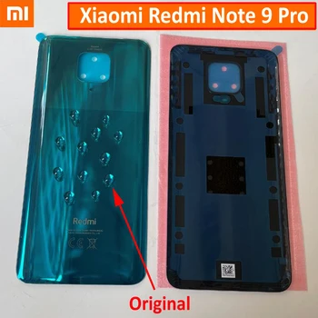 Aukštos Kokybės Atogrąžų Žalia Xiaomi Redmi 9 Pastaba Pro 9pro Atgal Akumuliatoriaus Dangtelį Būsto Duris, Galinis Dangtelis dėklas su Lipnia juosta - 