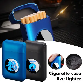 Naujas USB Metalo Cigarečių Atveju Langelis Elektroninis Žiebtuvėlis Tabako Saugojimo Bylos Cigarečių Savininko Elektros Plazmos Lanku Lengvesni Dalykėlių - 
