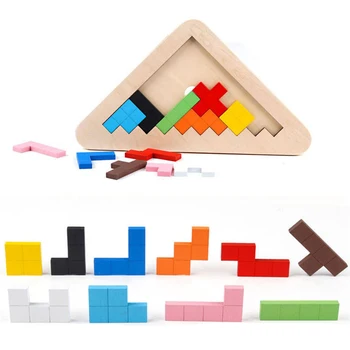 Montessori Kūdikių Žaislai, Mediniai 3d Puzzle Tangram Formų Mokymosi aikštėje Žvalgybos Dėlionės, Žaislai Vaikams, Švietimo - 
