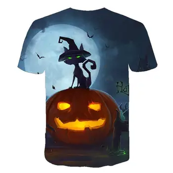2020 m Happy Halloween Diena 3d Trumpas Rankovės Juokingi Marškinėliai Moliūgų Veido Marškinėliai Spausdinti Vyrų /Moterų Vasaros T Marškinėliai Topai Tee S -6xl - 