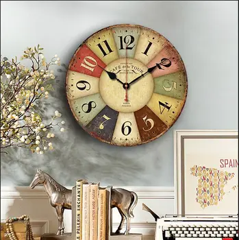 Naujas Modelis Medinis Sieninis Laikrodis Retro Romėnišką Kabinti Laikrodžiai Tyli Kvarciniai Laikrodžiai Home Office Kavinė Apdaila Meno Didelės Sienos - 