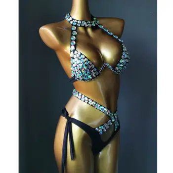 2021 venera atostogų diamond maudymosi kostiumėliai, kalnų krištolas bikini komplektas seksualių moterų maudymosi kostiumą stumti iki paplūdimio - 