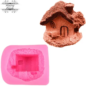 3D Chalet formos silikoninis minkštas saldainiai pelėsių tortas dekoravimo priemonė, saldainių, šokolado muilas pelėsių - 