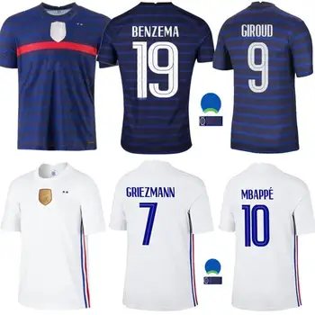 20 21 Prancūzijos futbolo JERSERYS MBAPPE GRIEZMANN POGBA BENZEMA KANTE GIROUD Europos Taurės Suaugusiųjų VYRAS MOTERIS VAIKAI RINKINIO Futbolo marškinėliai - 
