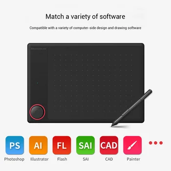 10moons G30 Grafika Planšetinį kompiuterį su Adata 8192 Lygio Skaitmeninio Raštu Tabletė, skirtas Mac/Windows/VNT Parama 