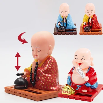 1 Gabalas Saulės Energija Varomas Bobble Purtant Galvą Šokių Žaislas Budistų Vienuolis Lėlės Figūrėlės Žaislas - 