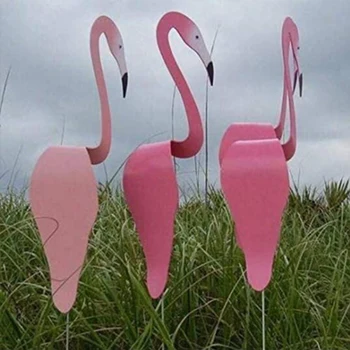 4CM Sodo Flamingo Vėjo Indikatorius, Įnoringas Sukasi Paukščių Skulptūros Absoliučiai Spalvingas, Unikalus Dinaminis Paukščių Kieme Apdaila - 
