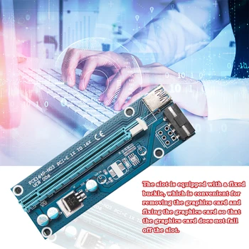 PCI-E Riser Valdybos 4-pin PCI-E 1x iki 16x Adapterio plokštę Grafinę Plokštę, GPU Extender Lenta su USB Laidu - 