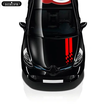 Automobilių Juostelės Kapoto Lipdukas Lenktynių variklio Dangčio Sporto Decal Renault Megane Clio RS Captur Sandero Espace Twingo Vaizdingas Laguna Trafic - 