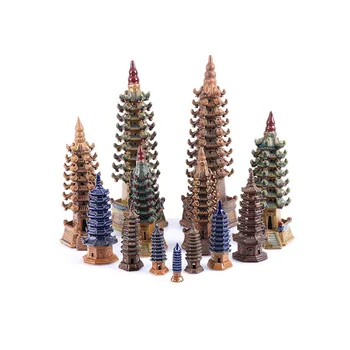 Šešiakampio Formos Pagoda Žuvų Bakas Papuošalai Sodo Smėlio Stalo Modelis, Micro Kraštovaizdžio Papuošalai Dekoratyvinės Keramikos Amatai - 