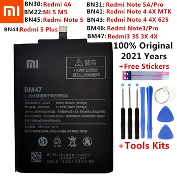 Originalus XiaoMi Bateriją Už Xiaomi Redmi Pastaba 2 3 3 3 VNT., 4 4X 4A 5 5A 6 6A 7 Pro Plus Mi6 Mi4c Mi5 Mi 5X 5S Baterijos - 