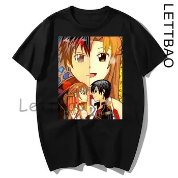 Sword Art Online Anime T-Shirt 2021 Labai SAN Tee Marškinėliai Žmogus Vasaros Gražus O-kaklo Viršų Tee Įdomus Mados trumpomis Rankovėmis Vyrams Spausdinti - 