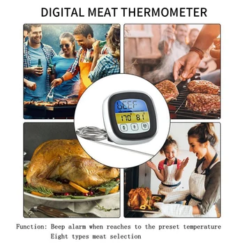 Elektroninis Skaitmeninis Termometras Jutiklinis Ekranas Nerūdijančio Vandeniui Maisto Mėsos Grilis GRILIS temperatūrinis Virtuvės Valgių - 