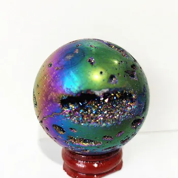 A50mm Natūralių kristalų sankaupos beehivevug Apkalos spalvų stonel namų kamuolys papuoštas chakra gijimą, kristalai - 