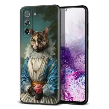 Funny Cat Meno Estetika Samsung Galaxy S21 Ultra Plus Pastaba 20 10 9 8 S10 S9 S8, S7 S6 Krašto Plus Black Telefono dėklas - 