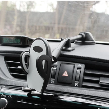 Gyvis Ilgu Kaklu 360° Automobilinis Telefono Laikiklis Priekinio Stiklo, Prietaisų Skydelio Laikiklio Pagrindą Telefono - 