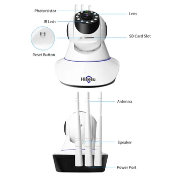 Hiseeu 3MP HD Kūdikio stebėjimo Smart Mini Wifi Kamera Raštas Namas Saugumo Saugaus Signalizacija vaizdo Kameromis Telefono Komandą ICSee - 