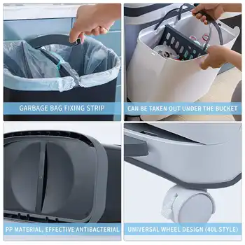 Naujas Patogus Šiukšlių Kibirą Išrūšiuotų Atliekų Dėžę Su Varantys Plastikiniai Virtuvės Šiukšliadėžės Kampe Šiukšlinę Paspauskite Atidaryti Saugojimo Kibiras - 