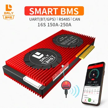 16S lifepo4 BMS Smart 48V 150A 200A 250A Bluetooth 485, kad USB prietaisas GALI NTC UART programinės įrangos Li-on Akumuliatoriaus apsaugos Valdybos 