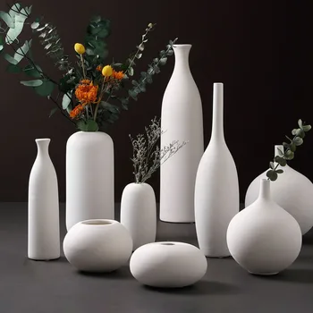 Baltos Keramikos Gėlių Vaza Maža Nagų Dailės Vazos Namų Dekoro Sausų Gėlių Turėtojas Augalai Konteinerių Piešimo, Keramikos Vaza Vestuvių Dovanos - 