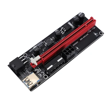 10 vnt. PCI-E Riser Valdybos 1X iki 16X GPU Extender Riser Card PCI-E, USB 3.0 GPU Adapteris su 6pin Sąsaja - 