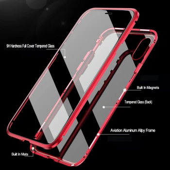 360 Metalo Magnetinių Telefono dėklas Skirtas iPhone 12 11 Pro Max 