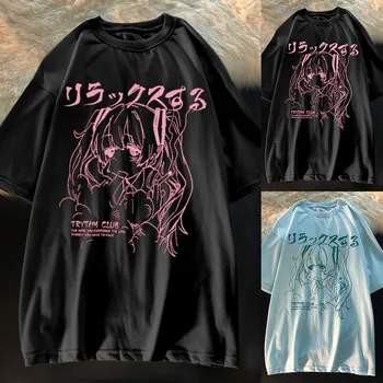 Moterų Punk T-Laisvi marškinėliai trumpomis Rankovėmis korėjos Stiliaus Japonų Harajuku Marškinėliai Studentų Anime Spausdinimo 2021 - 