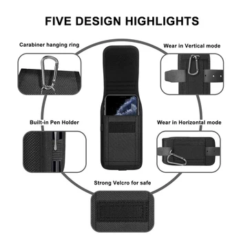 Mobiliojo Telefono Dėklas Nailono Dėklas Atveju su Diržo Dangtelis Skirtas Samsung Galaxy S20 Plius 20 Pastaba Ultra A11 A21 Oksfordo audinio danga - 