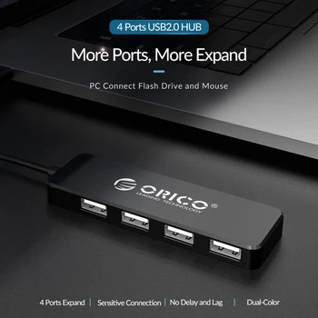 ORICO 4 Port USB Hub FL01 USB 2.0 Splitter OTG Adapterio PC Kompiuterių Priedai Didelės Spartos Hub Adapteris, skirtas PC Laptop Notebook - 