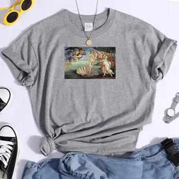Jis Veneros Gimimas-Sandro Botticelli Moterų T Marškinėliai Madinga Plius Dydis Viršuje Vasaros, Pavasario t-shirts 