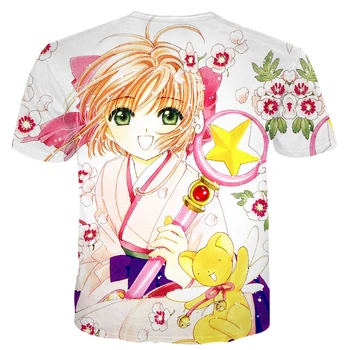 Karšto pardavimo anime Cardcaptor Sakura 3D Atspausdintas Marškinėliai unisex Mados Atsitiktinis Harajuku Stilius Apvalios Kaklo trumpomis Rankovėmis Viršūnes Streetwear - 