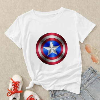 Puikūs Marškinėliai Kapitonas Amerika Shield Pradedantiesiems Atspausdintas Trumpas Rankovės Disney 