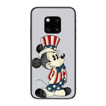 Mielas Disney Animacinių filmų Minnie Mouse Telefono Minkštas Viršelis Atveju Telefoną Atveju Huawei mate 30 10 20 40 Lite Smart Z Pro Juodos spalvos Dėklu 3D - 