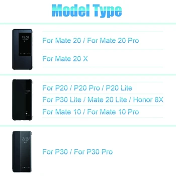 Smart View Odos Atveju Huawei P40 30 P20 Mate 40 Mate 30 Mate 20 Mate 10 Mate 9 Pro Mate 20 30 Lite P10 Plus Flip Cover - 