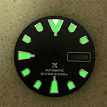 28,5 MM Watch Dial Žalios Šviesos Rinkimo už NH36A Judėjimo SKX007/009 Modifikuotų SBBN033/SBDX017 Priedai - 