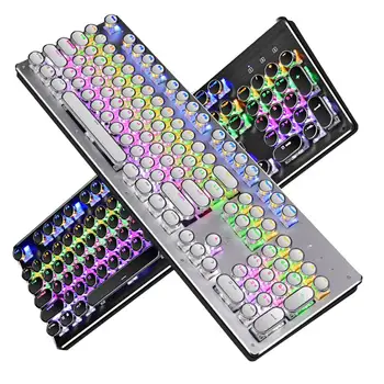 104 Klavišai Žaidimų Mechaninė Klaviatūros Žaidimas Led Backlit Keyboard Usb Žaidėjus įmontuota Plieninė Plokštė Ergonomiškas Vielos Klaviatūros - 