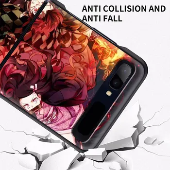 Kimetsu Nr. Yaiba Demon Slayer, Black Hard Cover For Samsung Galaxy Z Apversti 5G Sulankstomas Mobilųjį Telefoną Atveju ZFlip 6.7