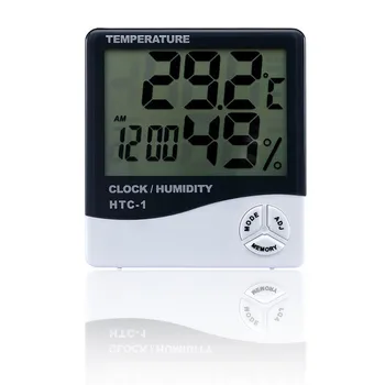 LCD Elektroninis Skaitmeninis Temperatūros Jutiklis Drėgmės Matuoklis Kabelis Patalpų Lauko Termometras su Drėgmėmačiu Žadintuvas - 