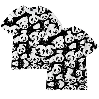 Naujos Panda 3D Print T-Shirts Mielas Gyvūnų Streetwear Vyrai Moterys Mados Negabaritinių Marškinėliai Harajuku Vaikai Tees Viršūnes Berniukas Mergina Drabužių - 