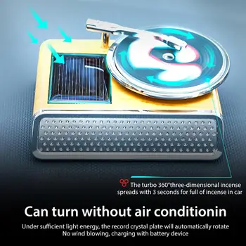 Kvepalai Automobilių Oro Valytuvas Sukasi 360 Kompaktiškas Fonografo Grotuvai Saulės Automobilių Grotuvas Aromaterapija Šviežia Atmosfera Automobilį - 