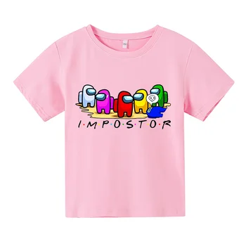 Vaikų Drabužius 2-14 Metų T-shirt O-kaklo Atsitiktinis Viršų Berniukas Grynos Medvilnės Spausdinti Animaciją Modelio Mergina marškinėliai trumpomis Rankovėmis - 