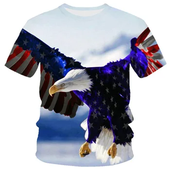 Liepsnos Phoenix Gyvūnų Grafinis Vyrų Ir Moterų 3D Spausdinimo Marškinėliai Gatvės Stiliaus Mados, O-Kaklo trumpomis Rankovėmis Negabaritinių Marškinėliai Topai - 