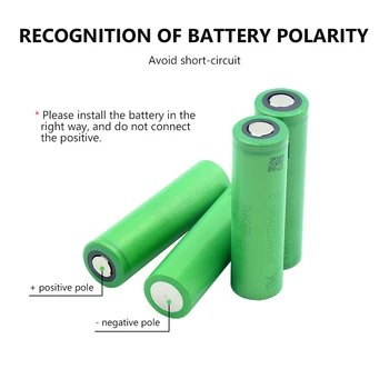 10 Vienetų 3,6 V baterija Žalia Butas 18650 Li-ion Ličio Baterijos Įkrovimo 2100mAh Didelio Nutekėjimo VTC4 18650 Baterijas - 