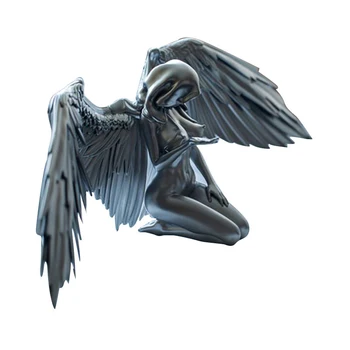 Meno Angelas Moterų Skulptūra, statula Sparnus apsiaustu ir skrybėle patalpų šiuolaikinės angelas dervos papuošalai Darbastalio apdaila, namų Dekoro - 