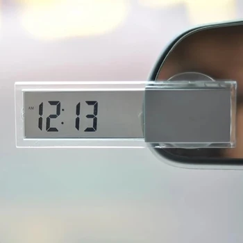 LCD Ekrano-montuojamas Laikrodžiai Mini Elektroninių Langų Laikrodis Siurbimo Taurės Automobilių Žiūrėti LCD Ekranas Auto Automobilio Interjero Priedai - 