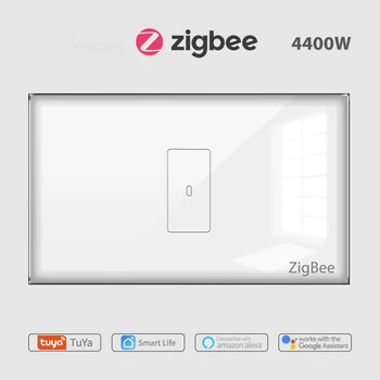 Tuya Smart Gyvenimo ZigBee 3.0 JAV Vandens Šildytuvo Jungiklis 20A Liesti Sienos Jungiklis su Stiklo Skydelis Laikmatis, Valdymas Balsu, Google Namų Alexa - 